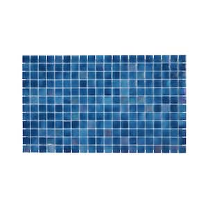 Glass Tile Love Eternal Blue Mix Chips Mosaic Glossy Glass Floor Tile (10.76 sq. ft./Case)