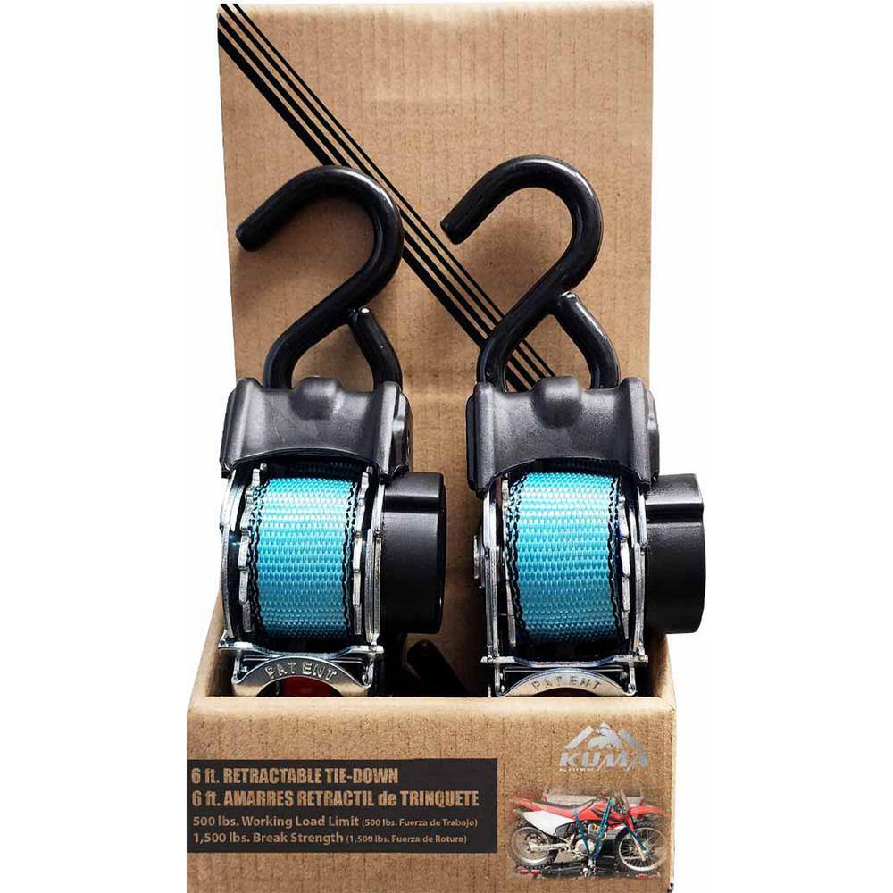 1 in. x 6 ft. Kuma Retractable Tiedown Strap 500LBS WLL 2-Pack price history on PriceWatchPro