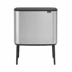 Bo 9 Gallon Dual Compartment Matte Steel Fingerprint Proof Rectangular Recycling Touch Top Trash Can