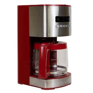 Kenmore Aroma Control 12-Cup Programmable Coffee Maker, Red and Stainless Steel, Reusable Filter