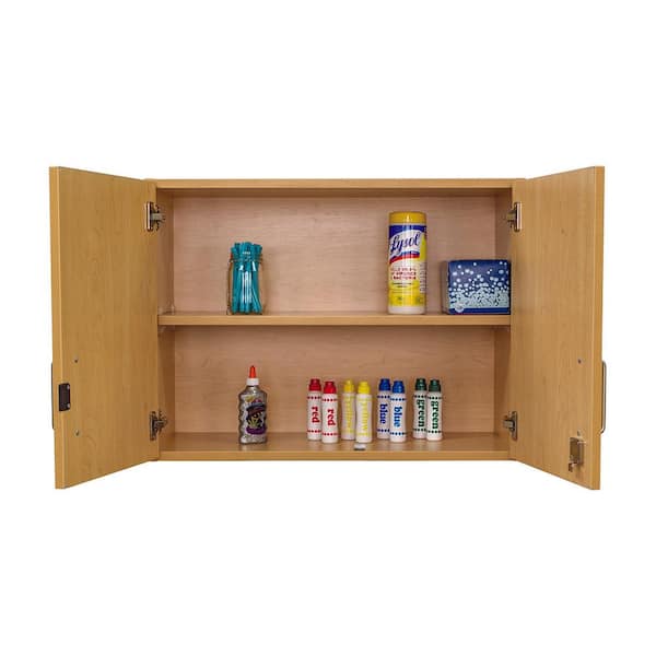 Tot Mate 2 Level Wall Cabinet Assembled Maple Brown