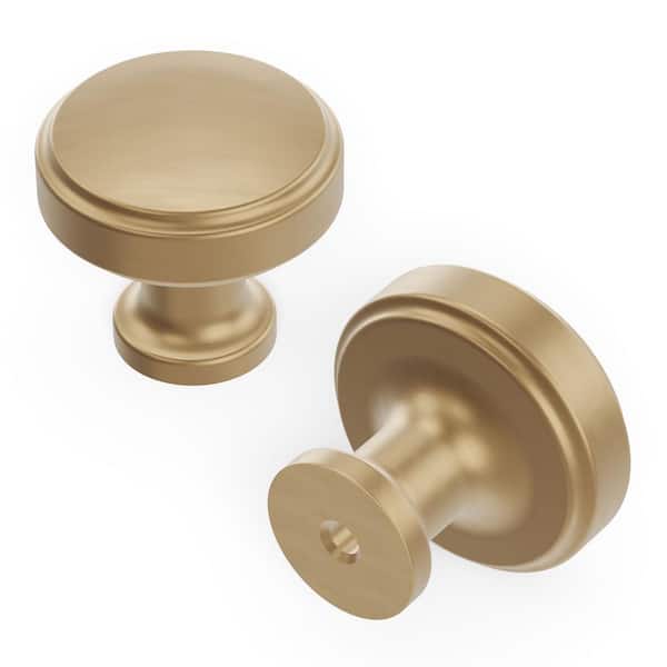 HICKORY HARDWARE Piper Collection Knob 1-1/4 in. Diameter Champagne Bronze Finish Modern Zinc Cabinet Knob (10 Pack)
