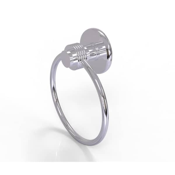 Allied Brass Mercury Collection Towel Ring with Groovy Accent in Polished Chrome