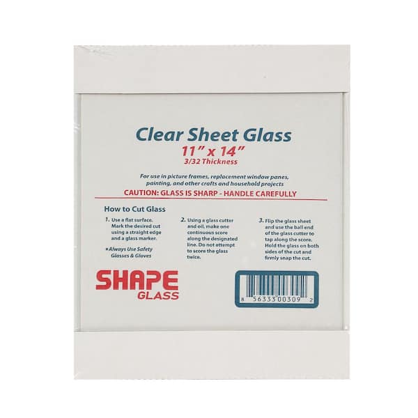 Unbranded 11 in. x 14 in. x 3/32 in. Clear Glass