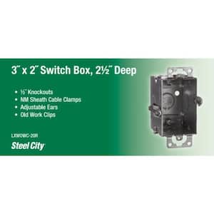 1-Gang 2-1/2 in. D Old Work Metal Electrical Box with NM Clamp