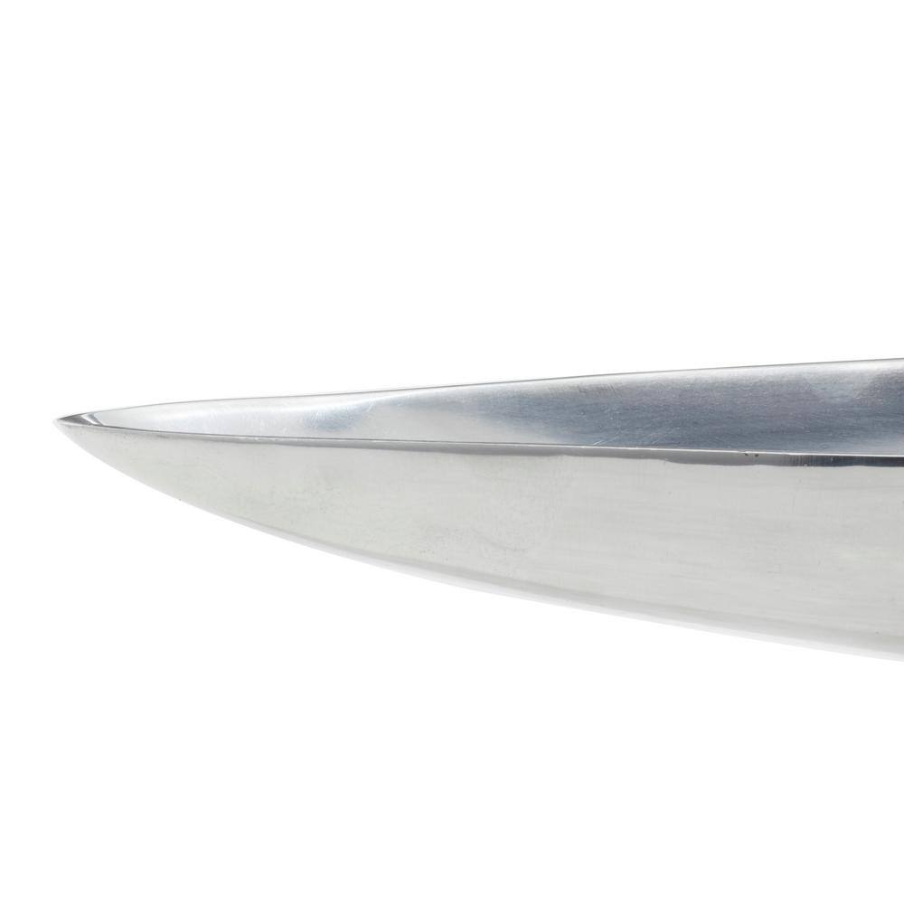 Silver Aluminum Oval Modern Decorative Tray, 28.5"