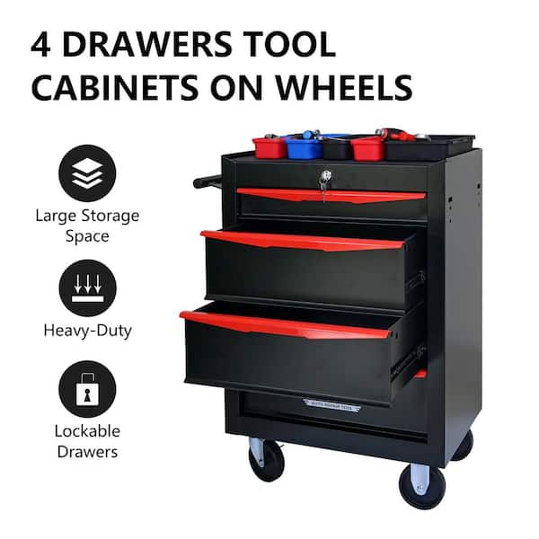 Damodpoy 13 in. Rolling Metal Tool Chest with 4-Drawers, 20