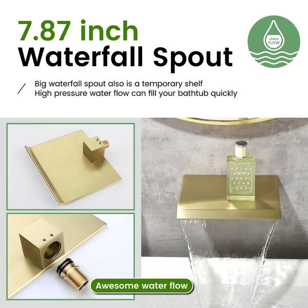 UKISHIRO Miko Single-Handle Wall Mounted Widespread Waterfall 
