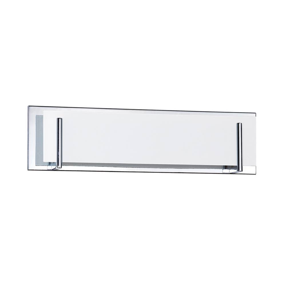 Aurora Chrome 4-Light Bath Vanity with Dimmable White Glass Shades