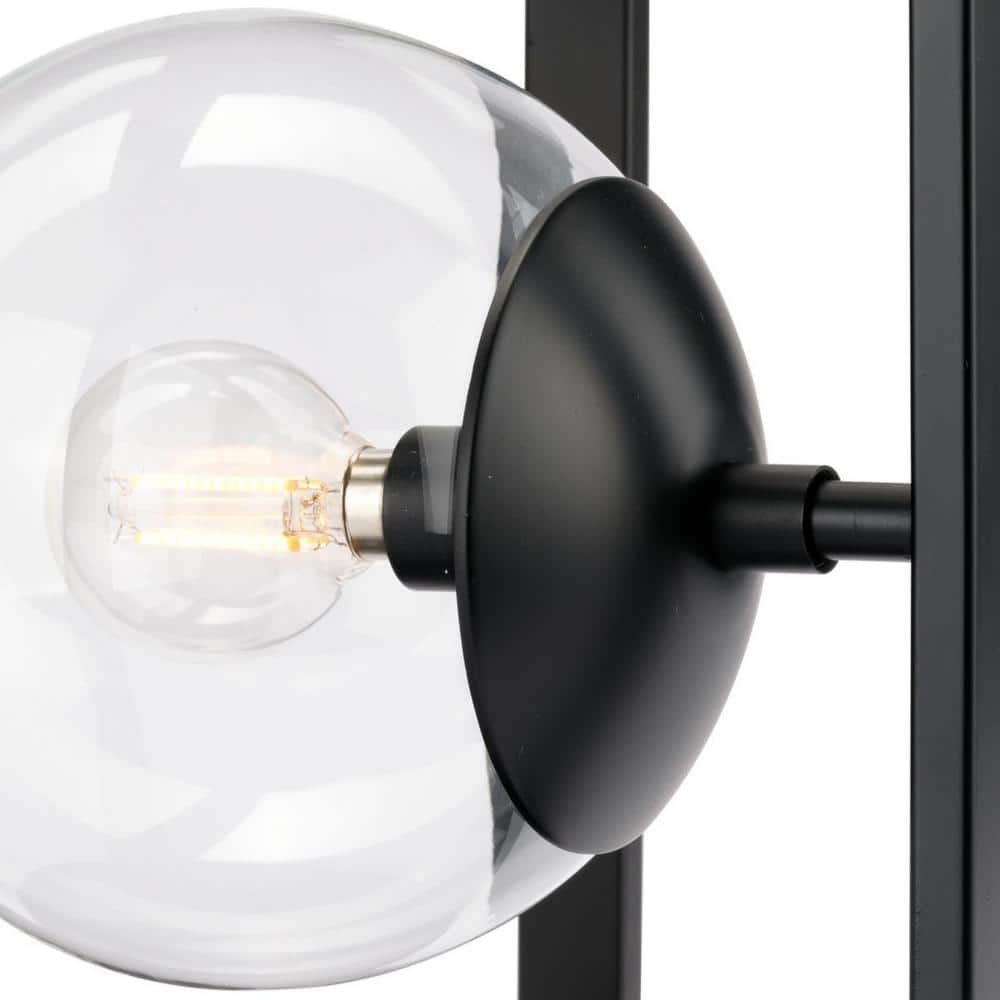 Matte Black Nickel Globe 12" Modern Semi-Flush Mount Light