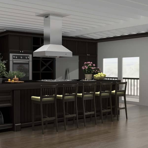 42 in. 700 CFM Ducted Island Mount Range Hood in Outdoor Approved Stainless Steel