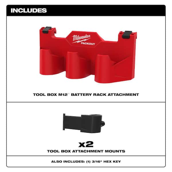 Milwaukee PACKOUT M12 Battery Tool Box Rack Attachment