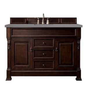 Brookfield 60 in. W x 23.5 in. D x 34.3 in. H Single Vanity in Burnished Mahogany with Quartz Top in Grey Expo