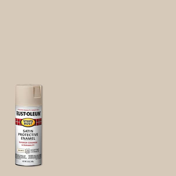 Rust-Oleum Stops Rust 12 oz. Protective Enamel Satin Shell White Spray Paint (6-Pack)