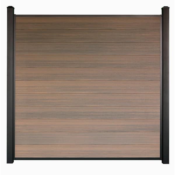Slipfence Composite, 6 ft. H x 6 ft. W x 1 in. Thick Mahogany Composite Tongue and Groove Horizontal Fence Panel