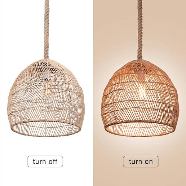 Etnico Arredo Chandelier Palm Wicker Straw Rattan Suspension