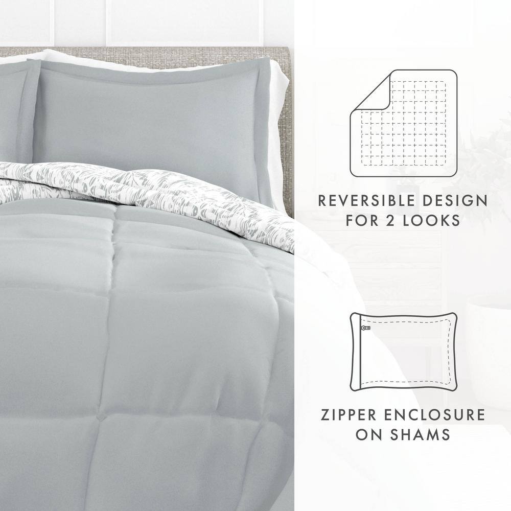 Twin Blue Reversible Down Microfiber Comforter Set