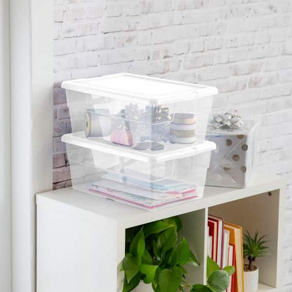  Citylife 48 Qt. Plastic Storage Bins with Lids Large Stackable  Storage Containers for Organizing Clear Durable Storage Box, 4 Packs
