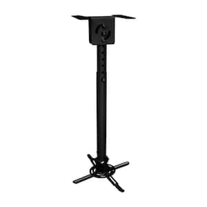Fully Assembled Low-Profile Universal Projector Ceiling Mount with 360° Rotation and Extension Brackets