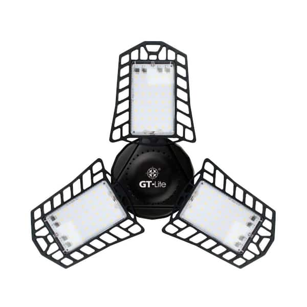 10000 Lumen LED 3-Adjustable Panels Bulb Strip 5.94 in Light Fixtures E26 Base 5K Energy-Efficient (1-Pack)