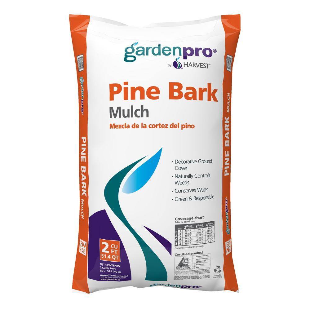 Garden Pro 2 Cu Ft Pine Bark Mulch Pbm2n The Home Depot