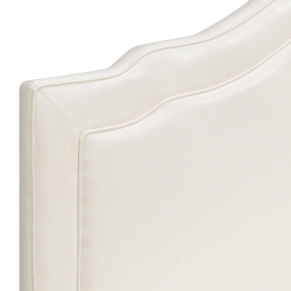 Cream Faux Leather Tufted Full/Queen Upholstered Headboard
