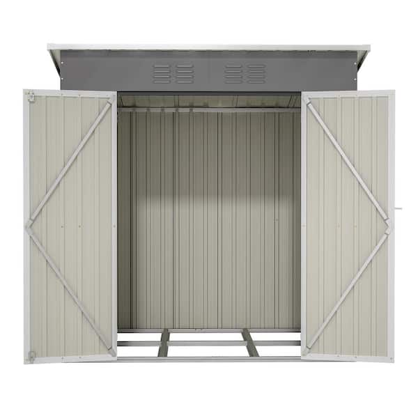 6 ft. W x 4 ft. D Gray Metal Shed with Lockable Door (24 sq. ft.)