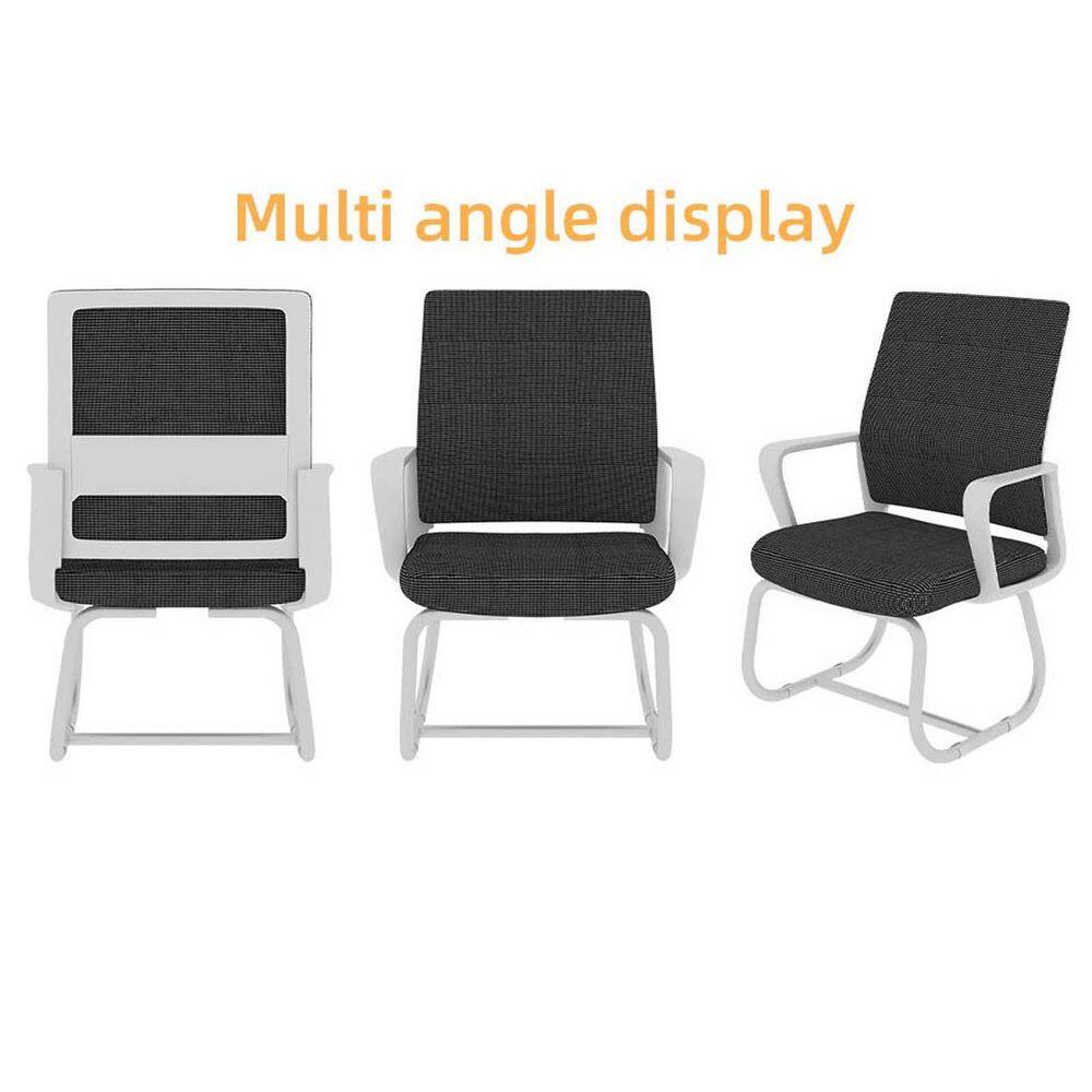 White Metal Frame Minimalist Modern Office Chair Soft Mesh Breathable Desk Chair Lounge Chair for Home Office - Thumbnail 5