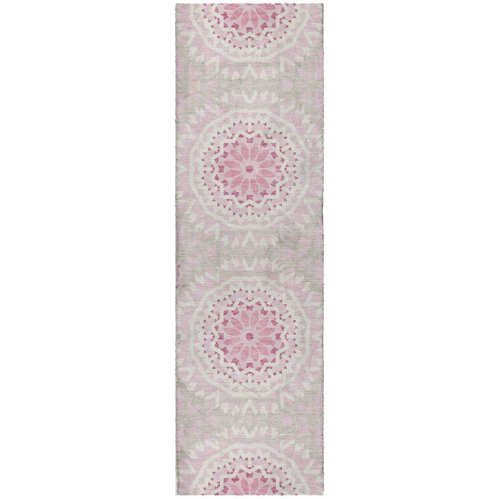 Dream Shag Premium Machine Washable Abstract ADS619 Pink 2 ft. x 7 ft. Runner Rug price history on PriceWatchPro