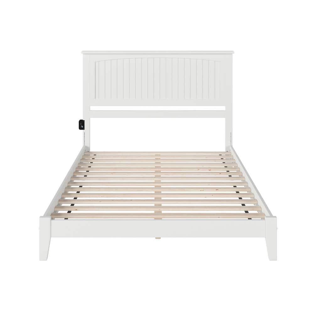 AFI Nantucket White Queen Solid Wood Frame Low Profile Platform Bed ...