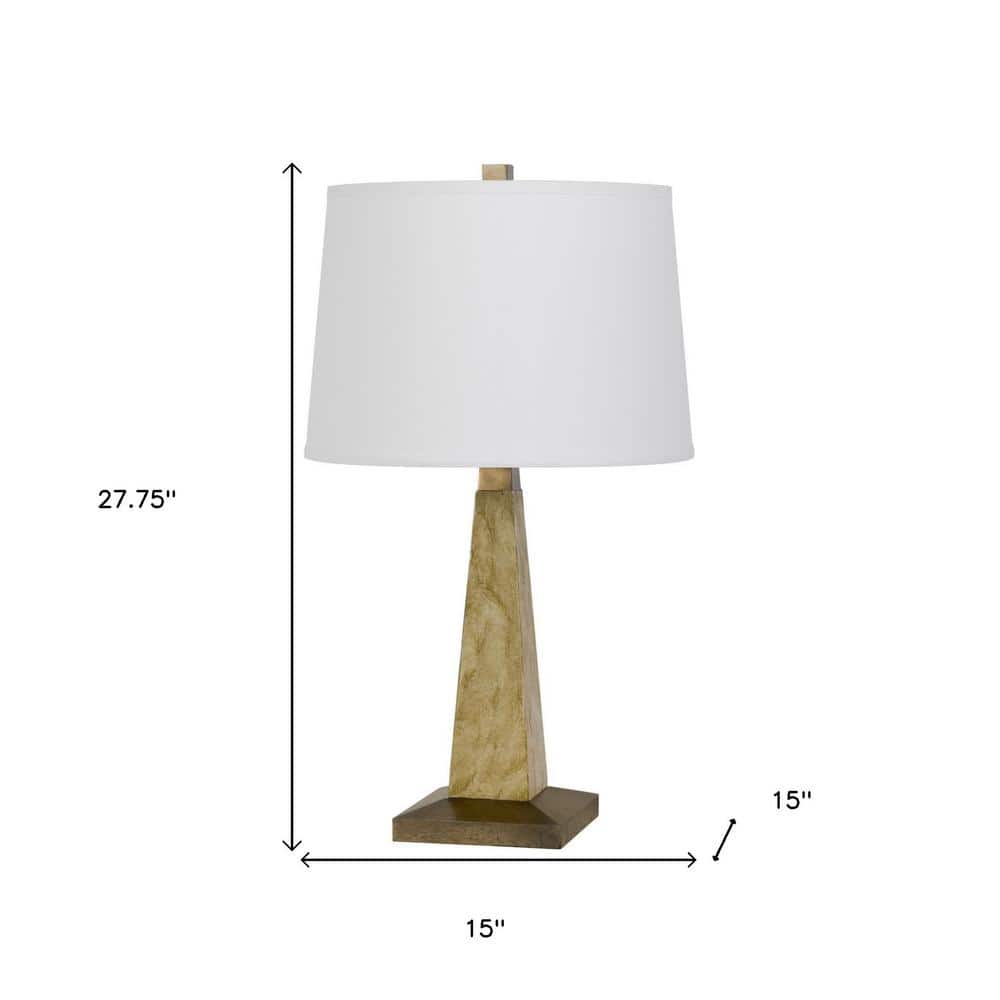 28" Brown Resin Table Lamp with Off White Empire Shade