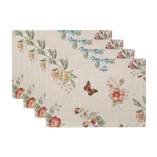 Butterfly Meadow Fall Placemats, Set of 4, Multicolor - 13"W x 19"L