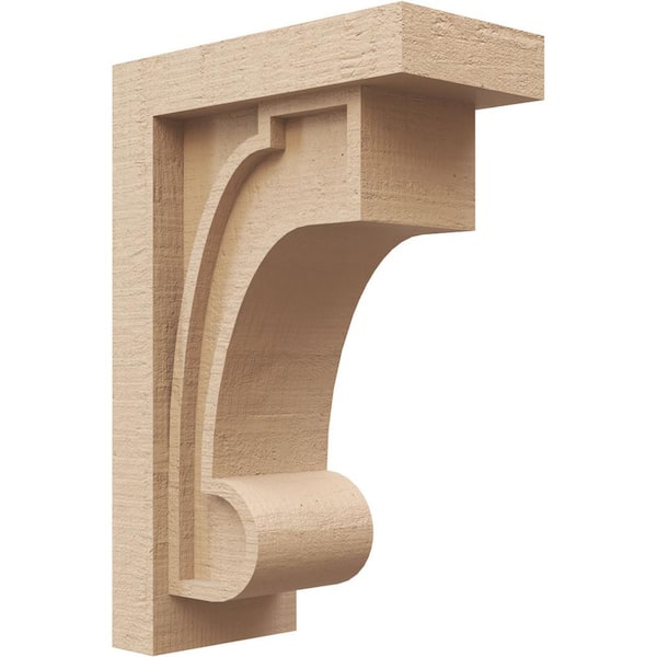 Ekena Millwork 5 in. x 15 in. x 10 in. Classic Alma Rough Cedar Woodgrain TimberThane Corbel, Primed Tan