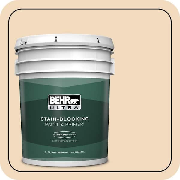 BEHR ULTRA 5 gal. #S270-1 Frosted Toffee Extra Durable Semi-Gloss Enamel Interior Paint & Primer