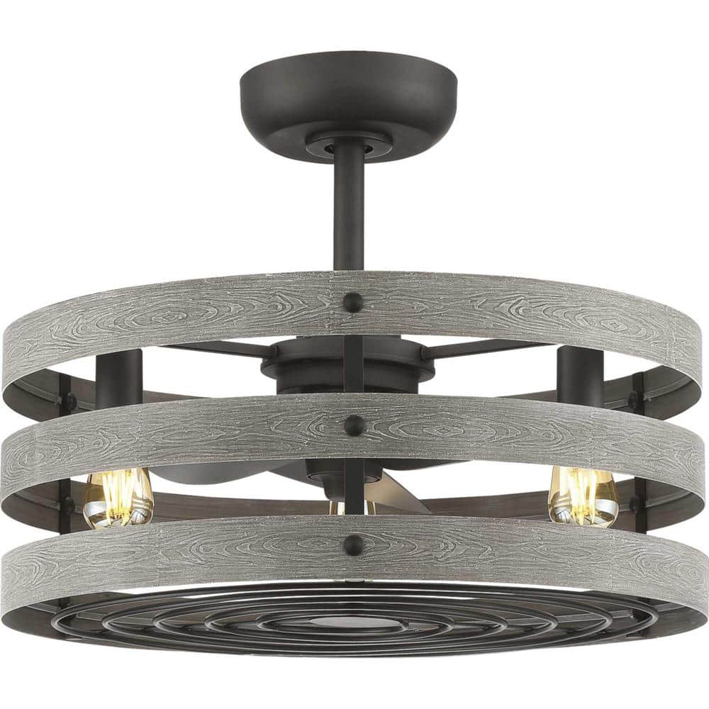 Gulliver 23.5" Gray Wood and Metal Chandelier Ceiling Fan