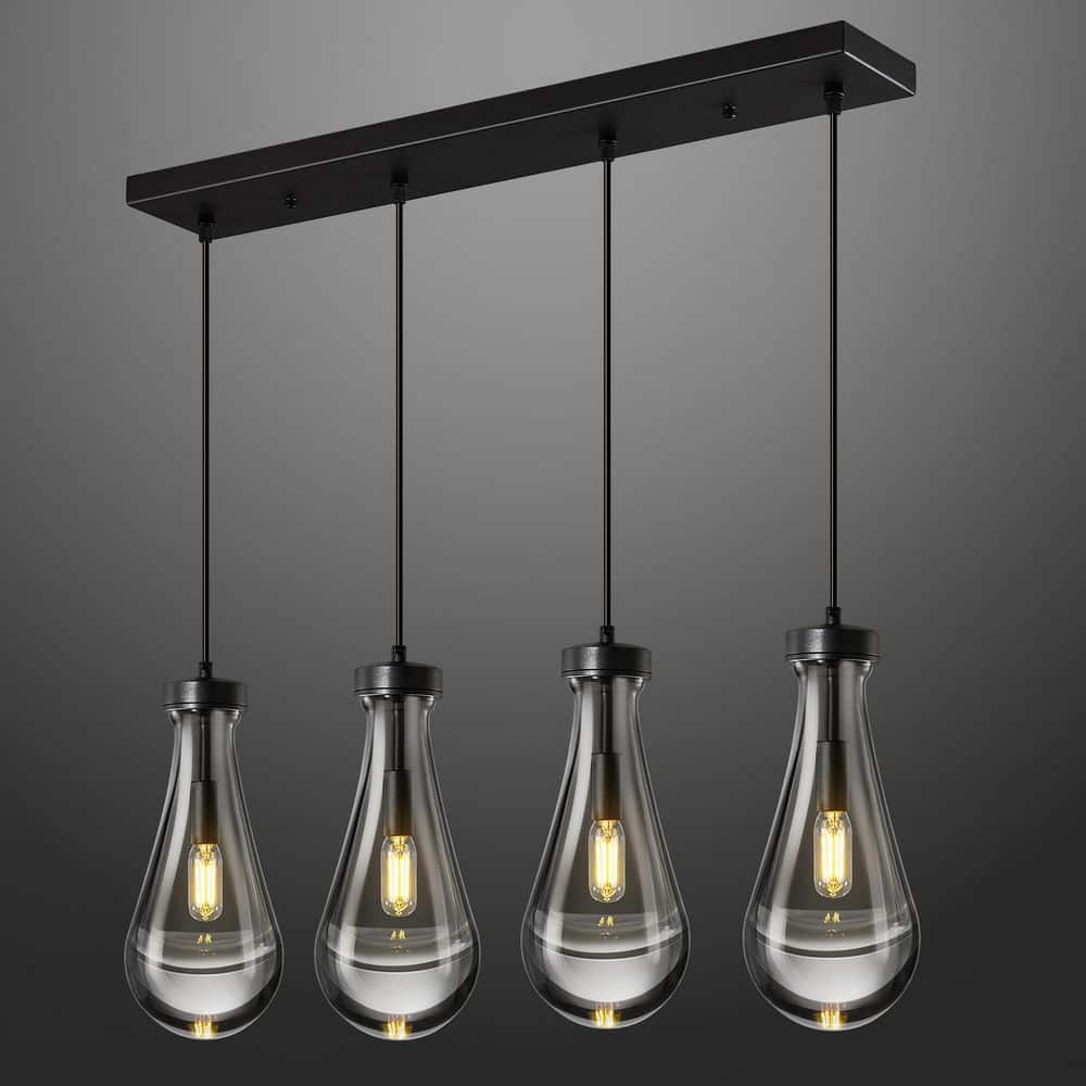 ZHLWIN Raindrop Pendant Lights Kitchen Island Teardrop Black