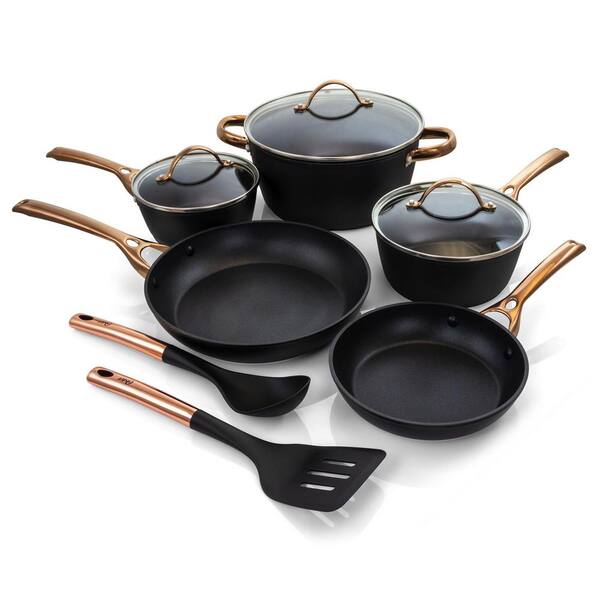 Baker's Secret Easy Grip Carbon Steel Non-stick Durable Set of 9 Baking  Pans Set Dark Gold/Black