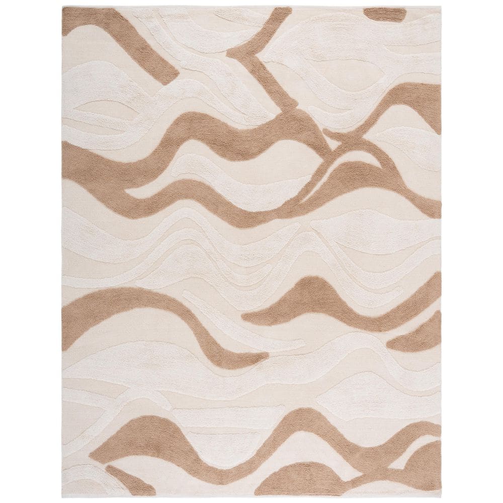 Vermont 8 ft. x 10 ft. Ivory/Beige High-Low Wavy Area Rug price history on PriceWatchPro