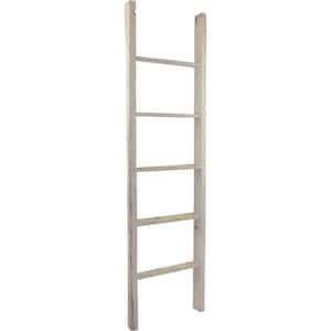 19 in. x 72 in. x 3 1/2 in. Barnwood Decor Collection Chalk Dust White Vintage Farmhouse 5-Rung Ladder