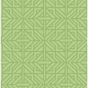 Hesper Green Geometric Wallpaper Sample