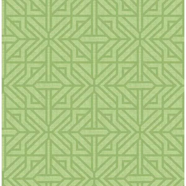 A-Street Prints Hesper Green Geometric Wallpaper Sample