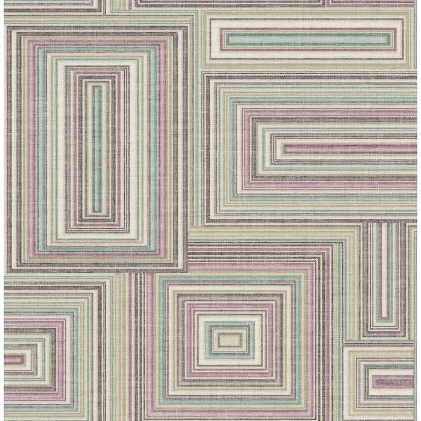 Seabrook Designs Attersee Squares Pale Lilac, Sage, and Robin's Egg Paper Strippable Roll (Covers 56.05 sq. ft.)