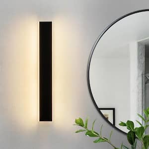23.6 in. 1-Light Matte Black Dimmable Integrated LED Indoor Wall Sconce Bathroom Vanity Light Bar