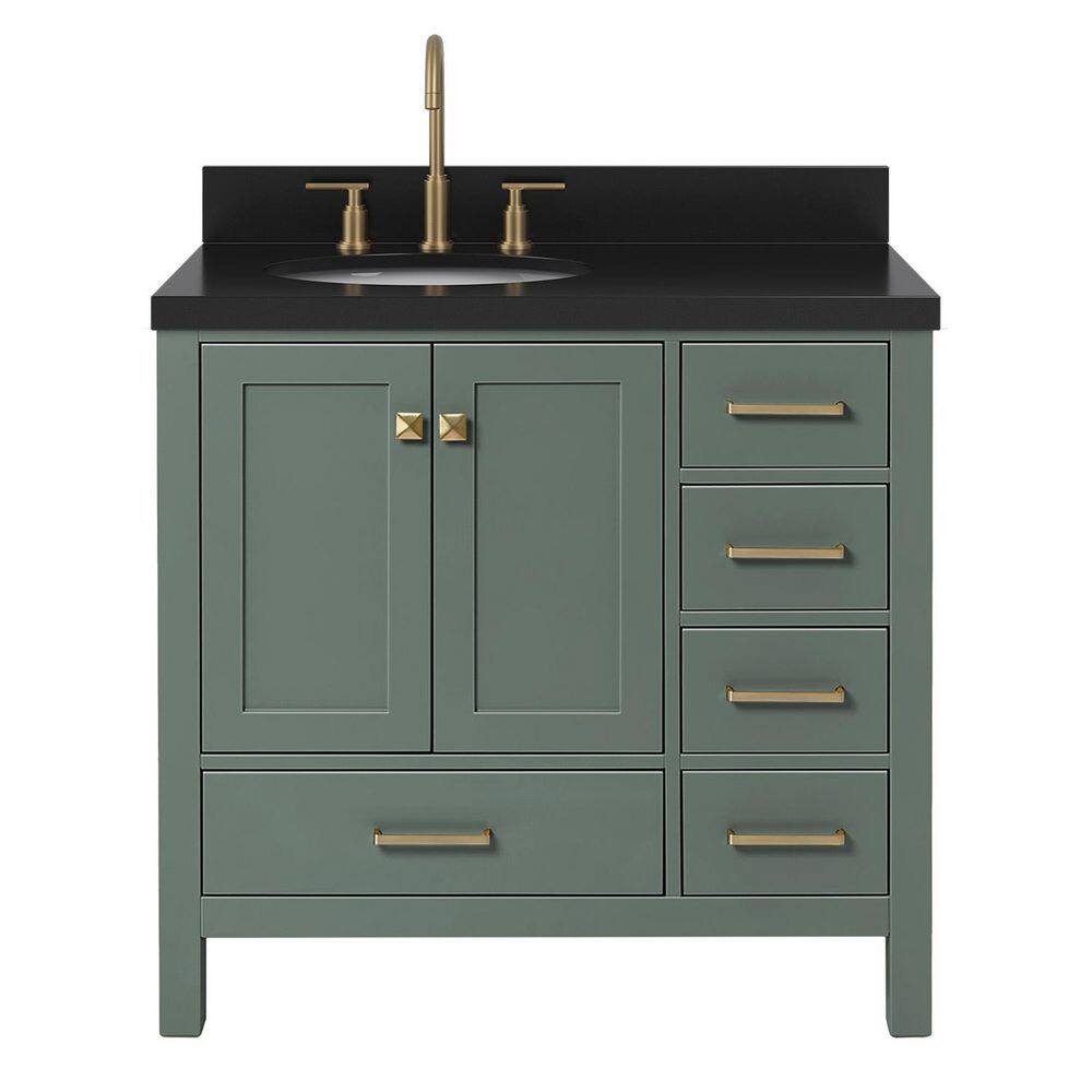 Cambridge 36 in. Single Sink Freestanding Bathroom Vanity in Vintage Sage Green with Carbon Black Quartz Top price history on PriceWatchPro