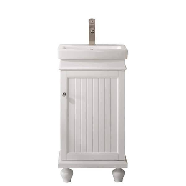 17.5 in. W Bath Vanity in White with Ceramic Vanity Top in White with White Basin