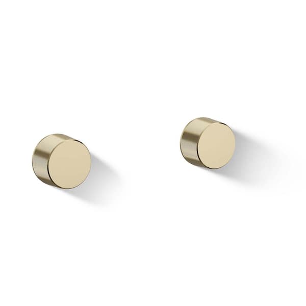 KOHLER Components Wall-Mount 2-Handle Bathroom Sink Faucet Handle Trim with Oyl Design in Vibrant Brushed Moderne Brass