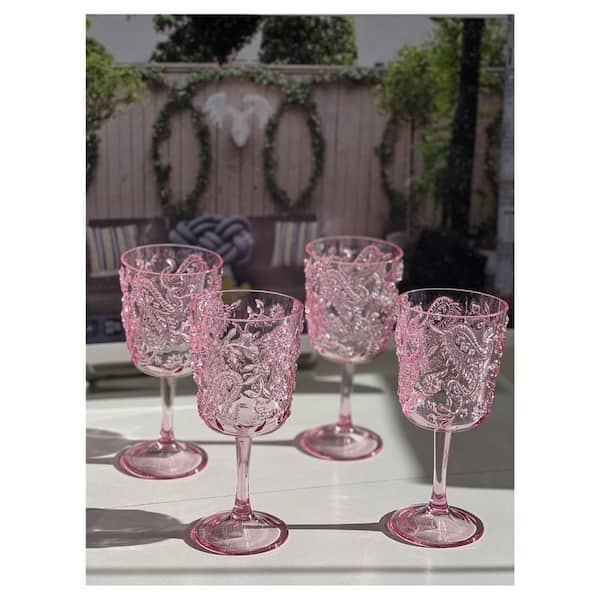 JoyJolt Elle 17.5 oz. Fluted Cylinder Red Wine Glasses Set (Set of