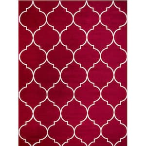 Jefferson Collection Morocco Trellis Red 5 ft. x 7 ft. Area Rug