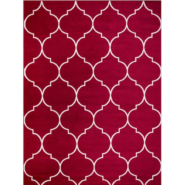 Concord Global Trading Jefferson Collection Morocco Trellis Red 7 ft. x 9 ft. Area Rug