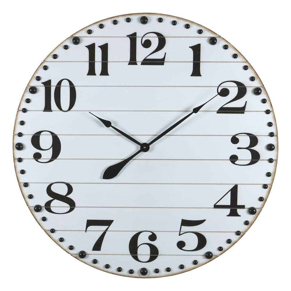 Stratton Home Decor Farmhouse 31.5" Colton Wall Clock S42567 The Home Depot